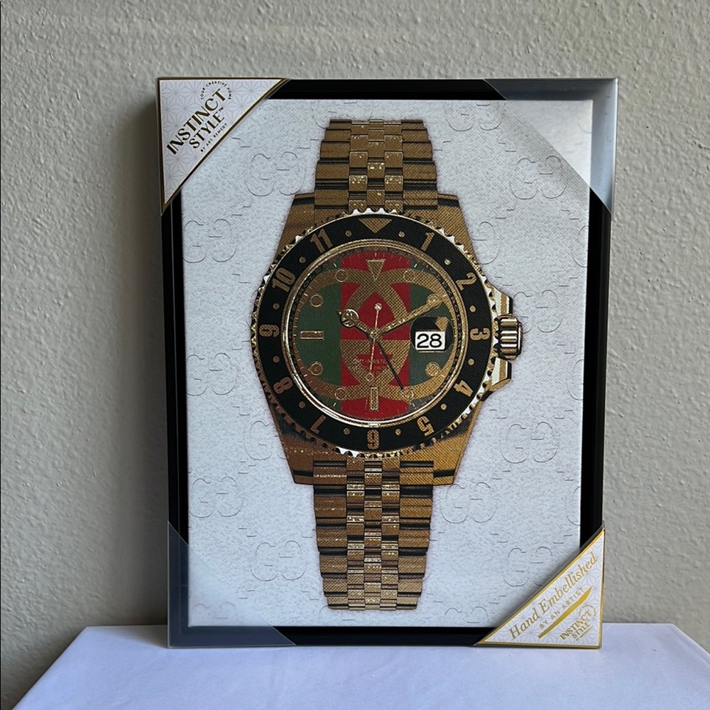 Instinct Style Gold  Watch Wall Canvas